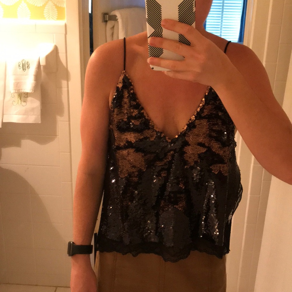Sequin free people tank